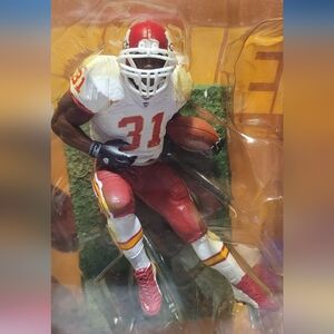 Football Player Action Figure in Red and White Uniform